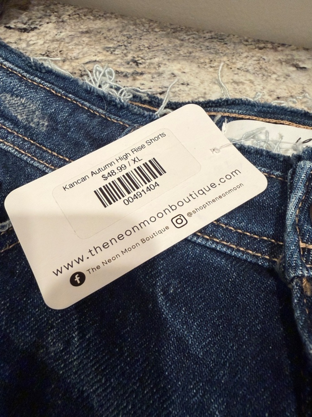 KanCan High-Rise Denim Shorts - Dark Blue